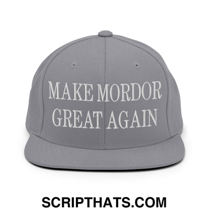 Make Mordor Great Again Embroidered Flat Brim Bill Snapback Hat Silver