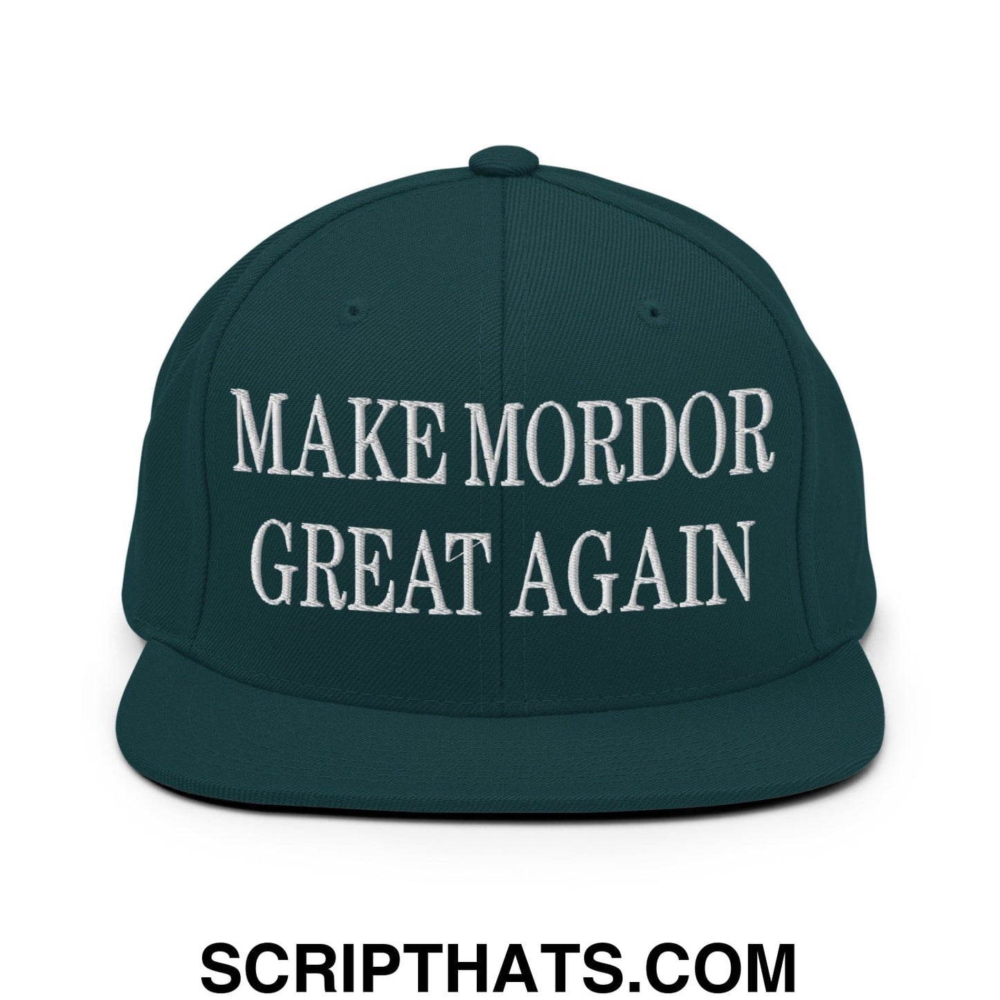 Make Mordor Great Again Embroidered Flat Brim Bill Snapback Hat Spruce