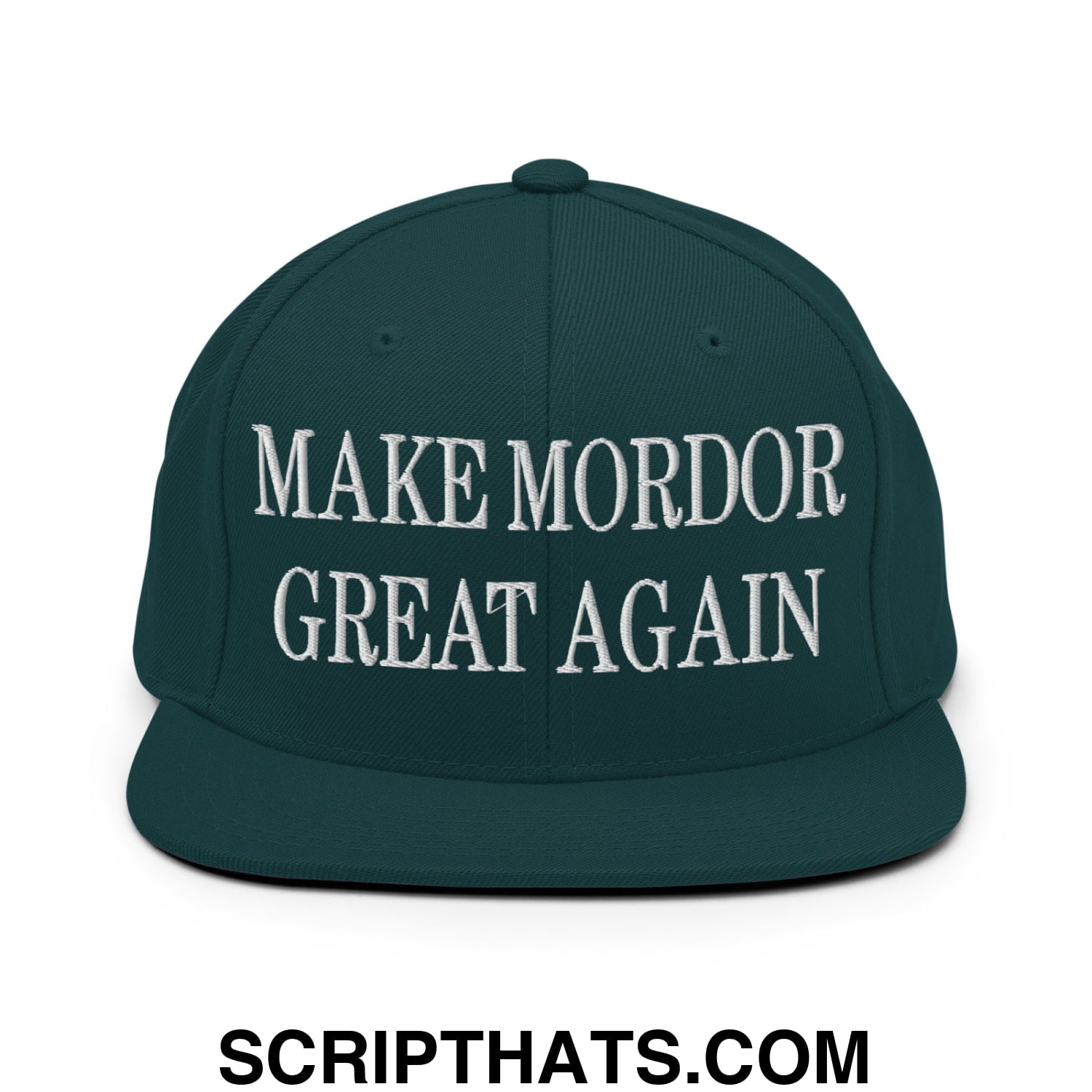 Make Mordor Great Again Embroidered Flat Brim Bill Snapback Hat Spruce