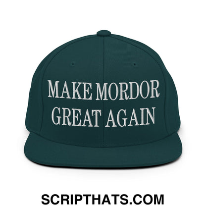 Make Mordor Great Again Embroidered Flat Brim Bill Snapback Hat Spruce