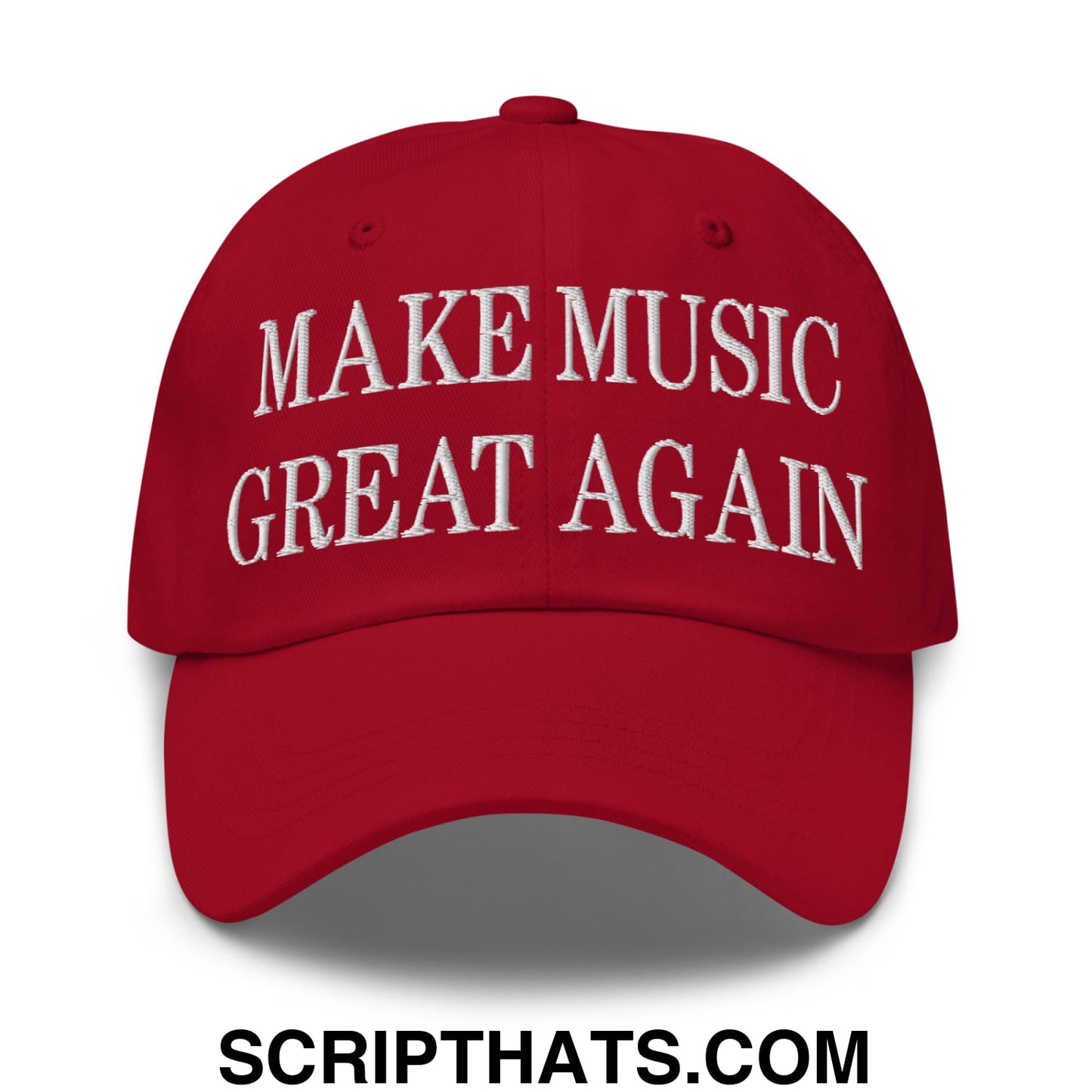 Make Music Great Again Embroidered Unstructured Dad Hat Cranberry