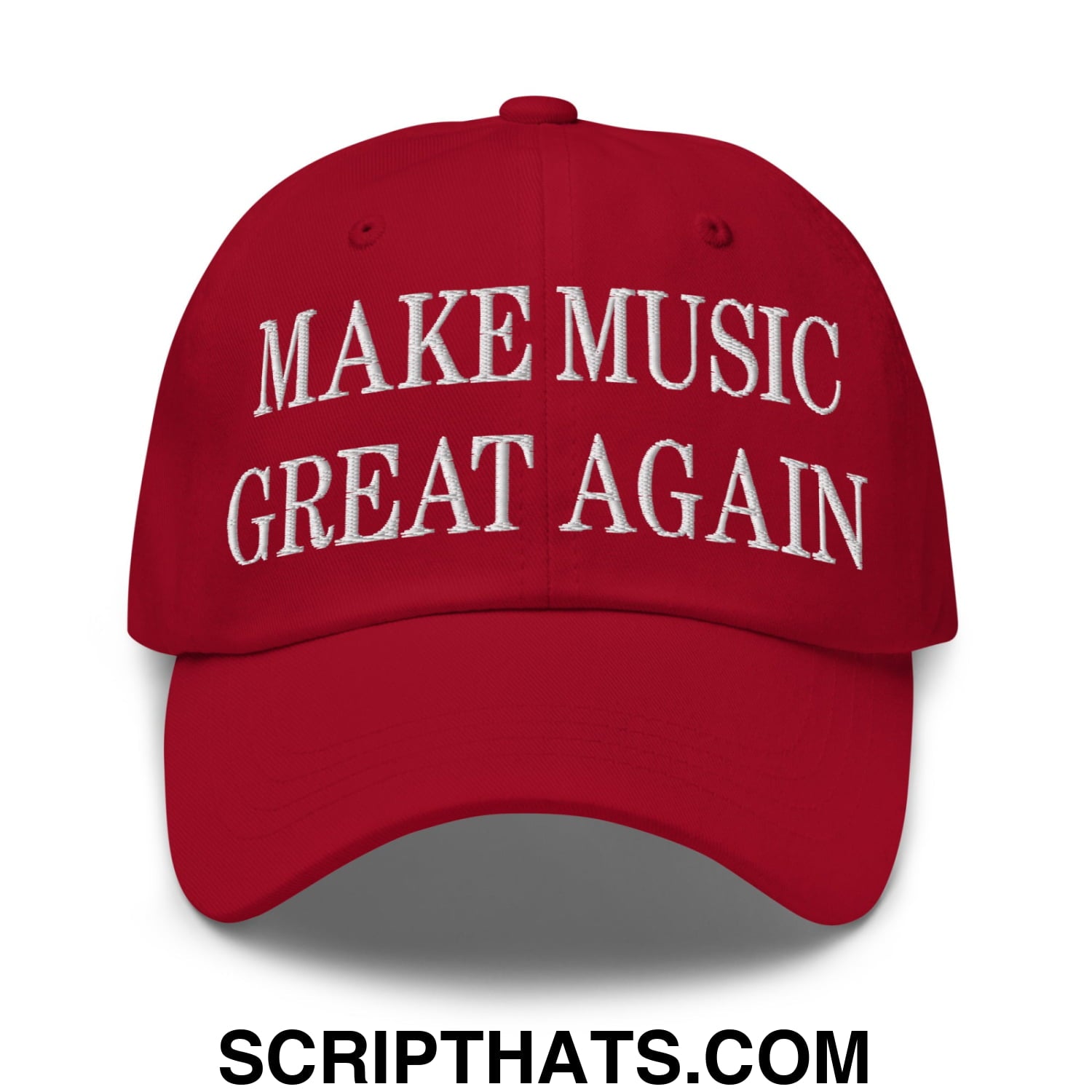 Make Music Great Again Embroidered Unstructured Dad Hat Cranberry
