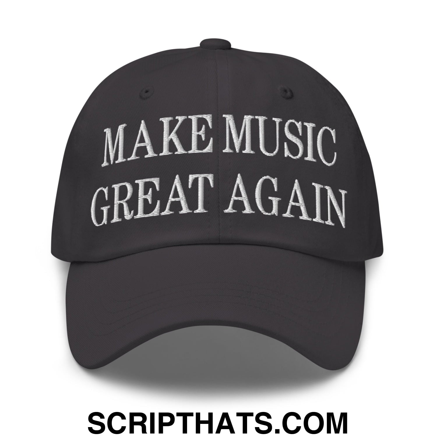 Make Music Great Again Embroidered Unstructured Dad Hat Dark Grey