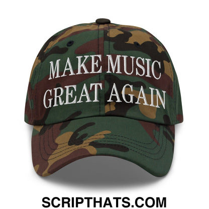 Make Music Great Again Embroidered Unstructured Dad Hat Green Camo