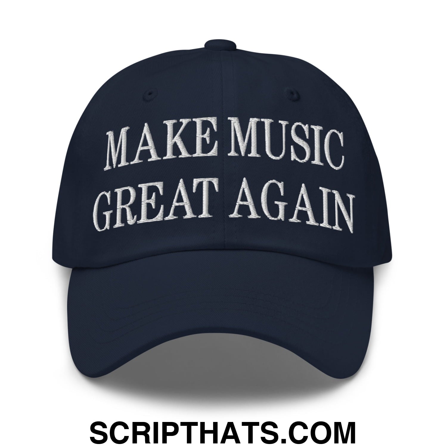 Make Music Great Again Embroidered Unstructured Dad Hat Navy