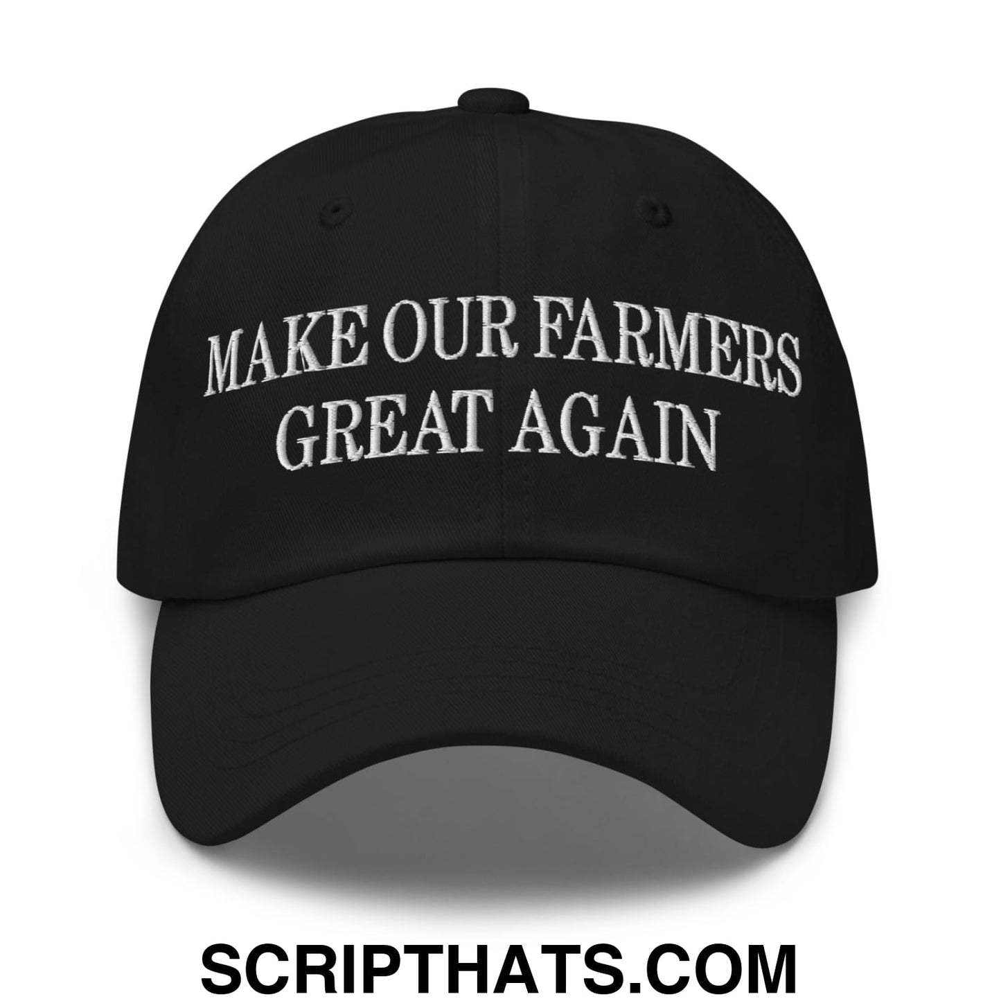 Make Our Farmers Great Again Embroidered Unstructured Dad Hat Black
