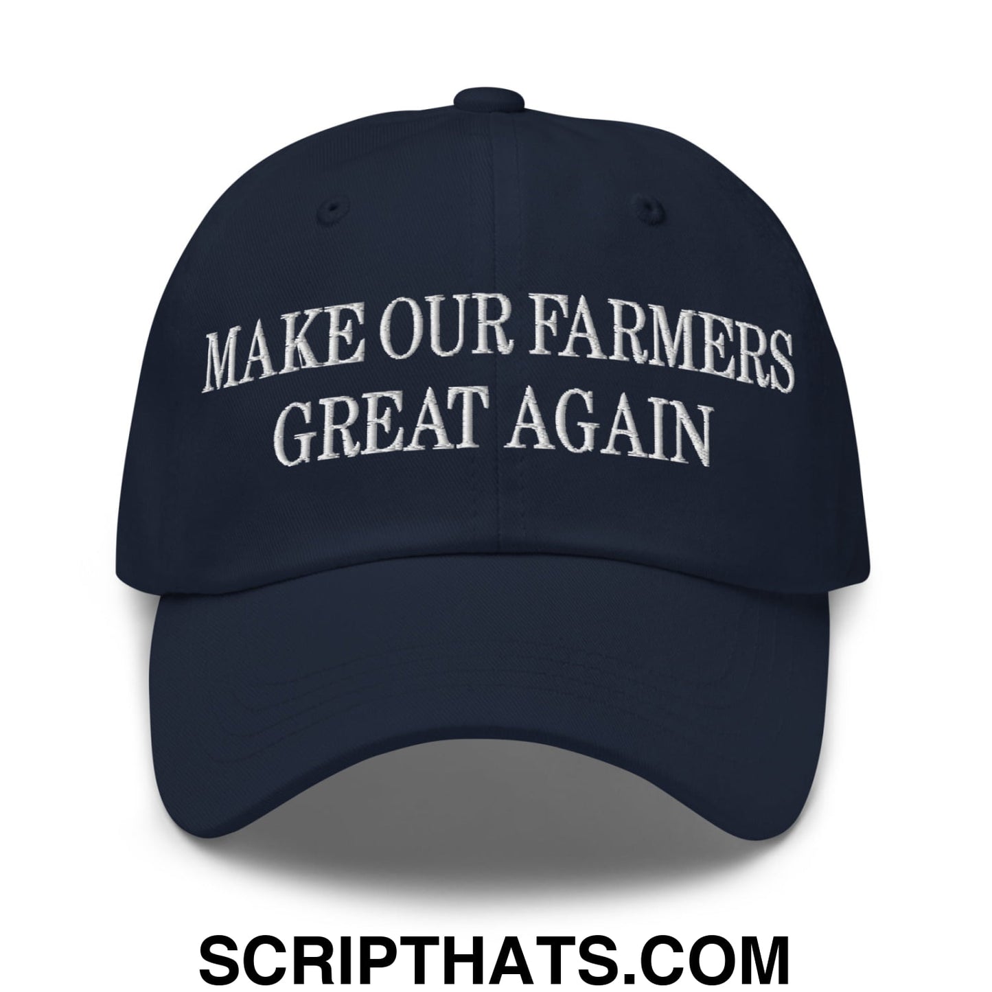 Make Our Farmers Great Again Embroidered Unstructured Dad Hat Navy