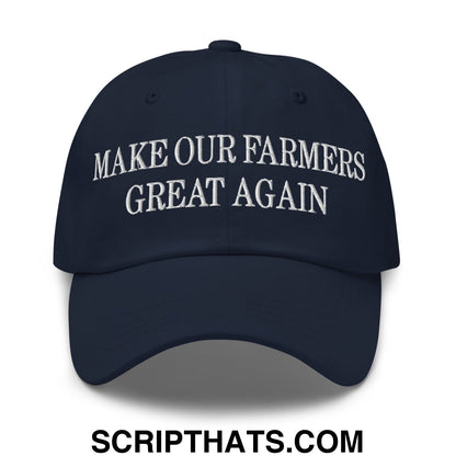 Make Our Farmers Great Again Embroidered Unstructured Dad Hat Navy