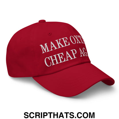 Make Oxtail Cheap Again Embroidered Unstructured Dad Hat Cranberry
