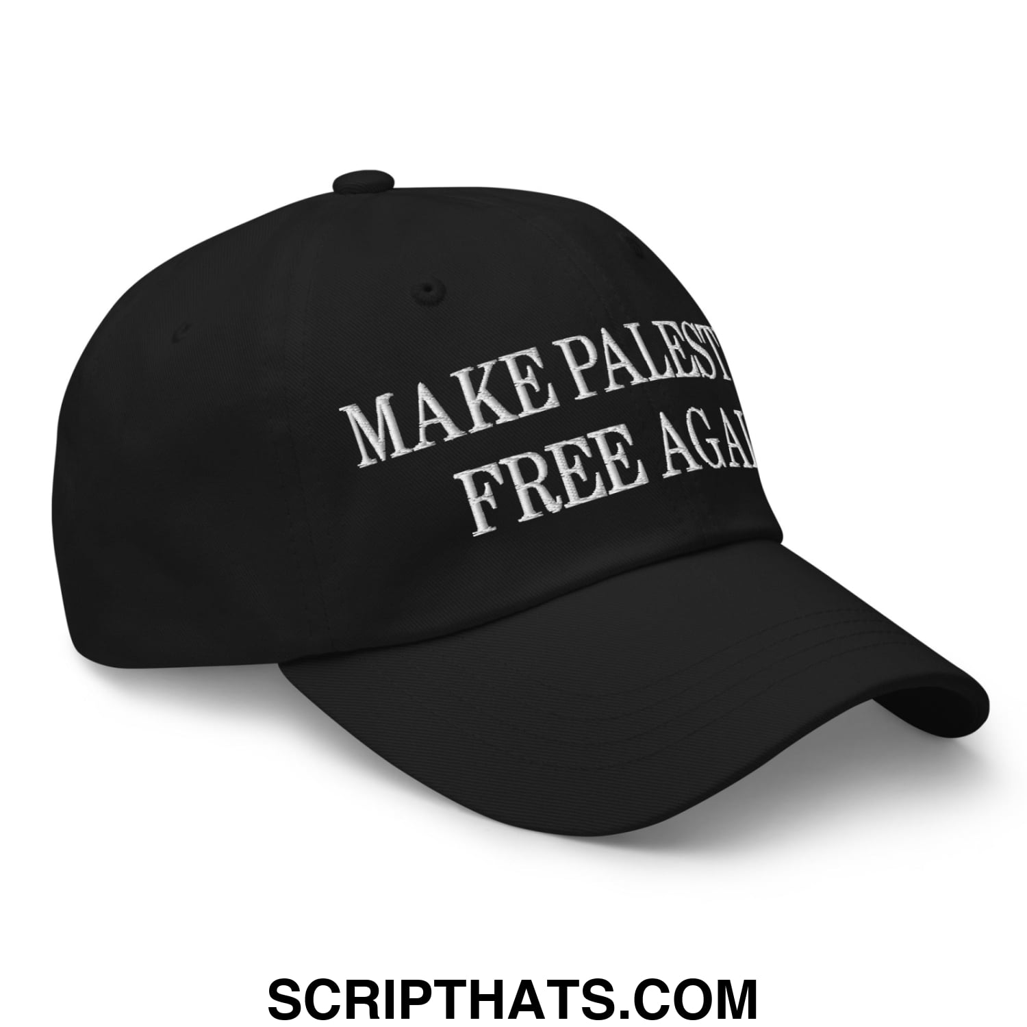 Make Palestine Free Again Embroidered Unstructured Dad Hat Black