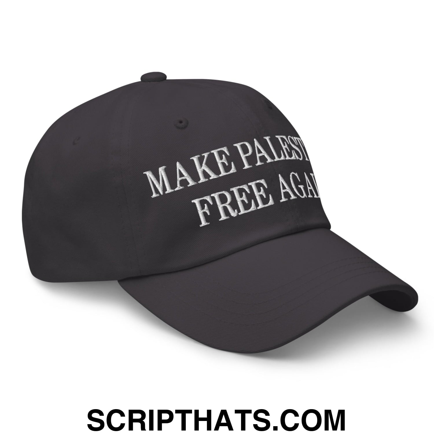 Make Palestine Free Again Embroidered Unstructured Dad Hat Dark Grey