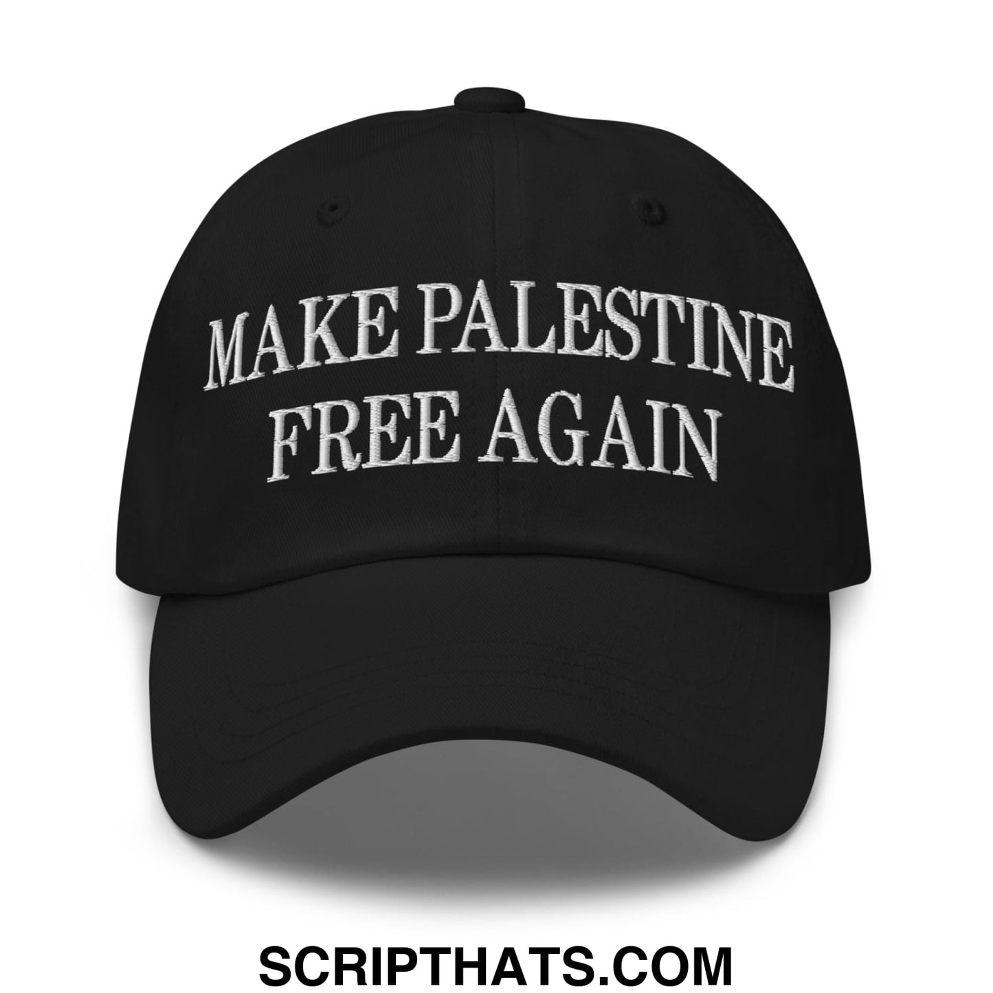 Make Palestine Free Again Embroidered Unstructured Dad Hat Black