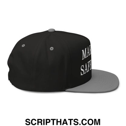 Make Pets Safe Again Embroidered 5 Panel Flat Bill Brim Snapback Hat Black Grey