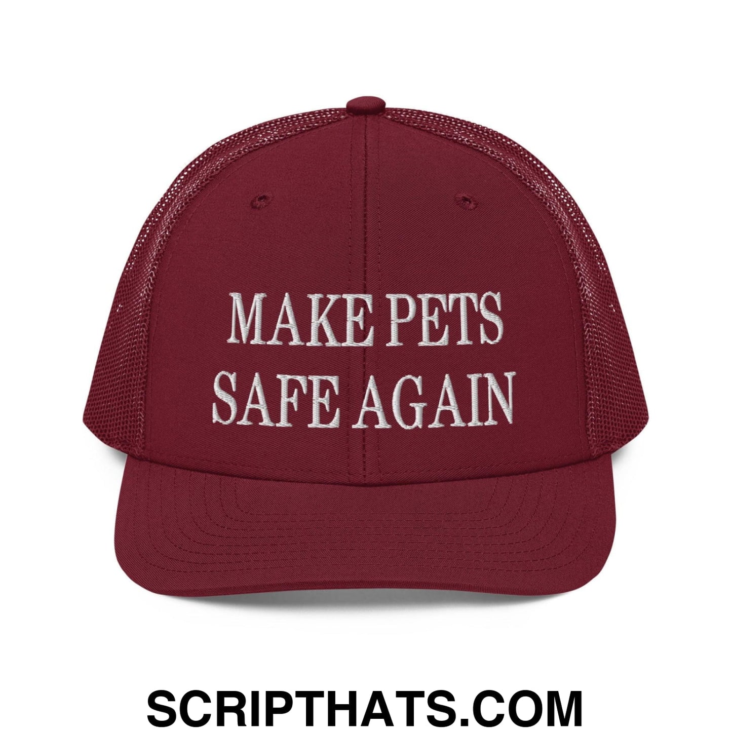 Make Pets Safe Again Embroidered Classic Mesh Trucker Hat Cardinal