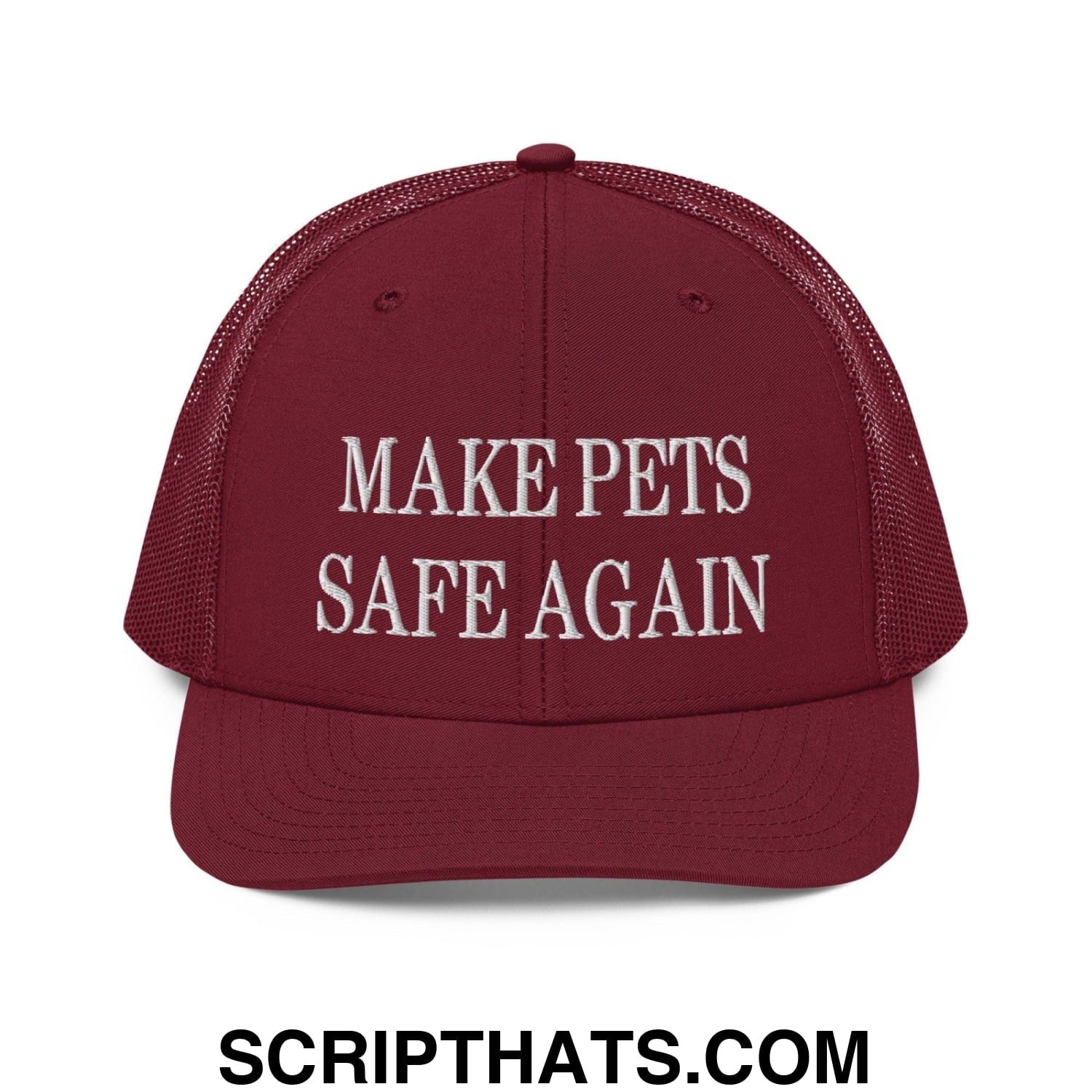 Make Pets Safe Again Embroidered Classic Mesh Trucker Hat Cardinal