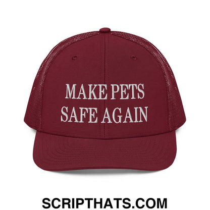 Make Pets Safe Again Embroidered Classic Mesh Trucker Hat Cardinal