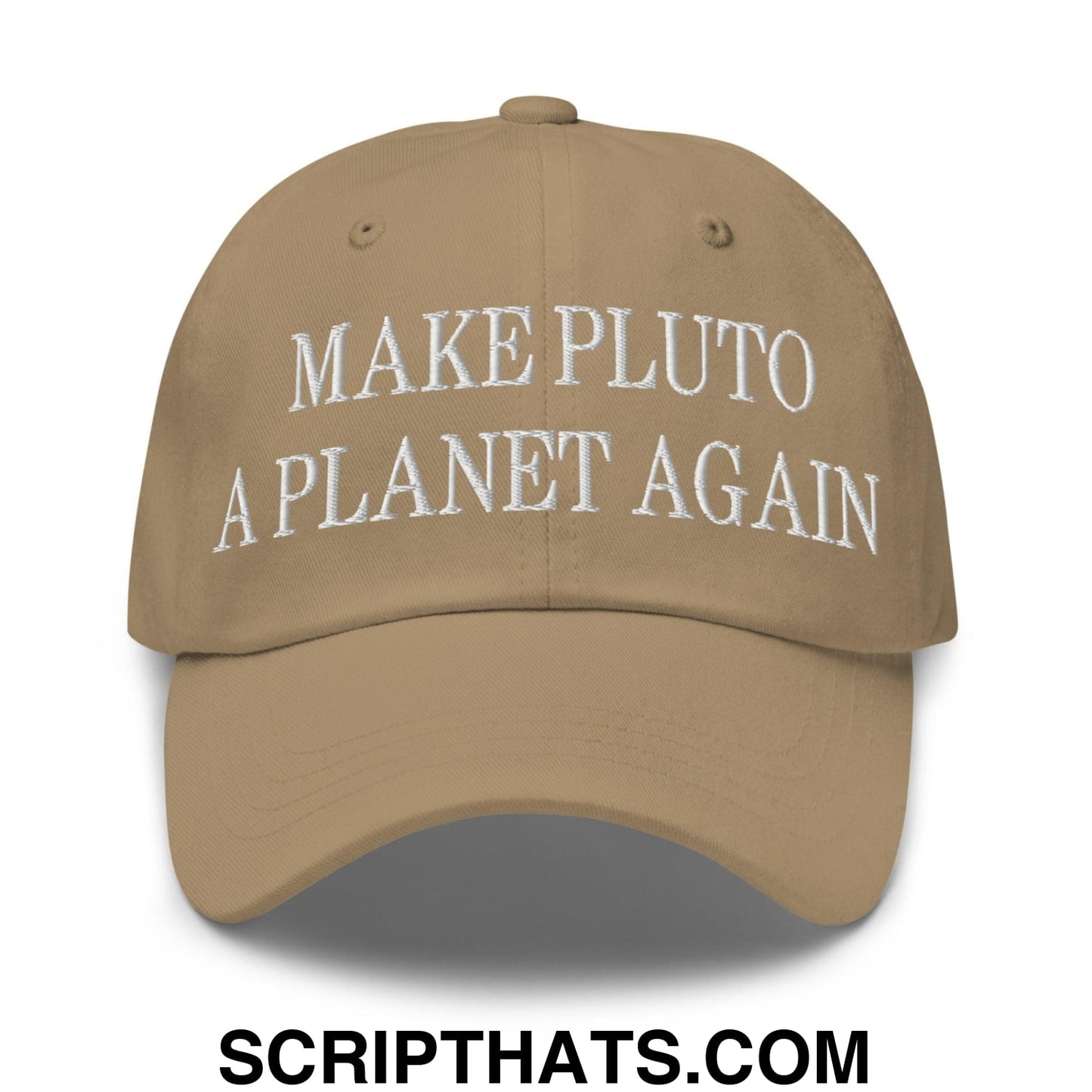 Make Pluto a Planet Again Embroidered Dad Hat Khaki