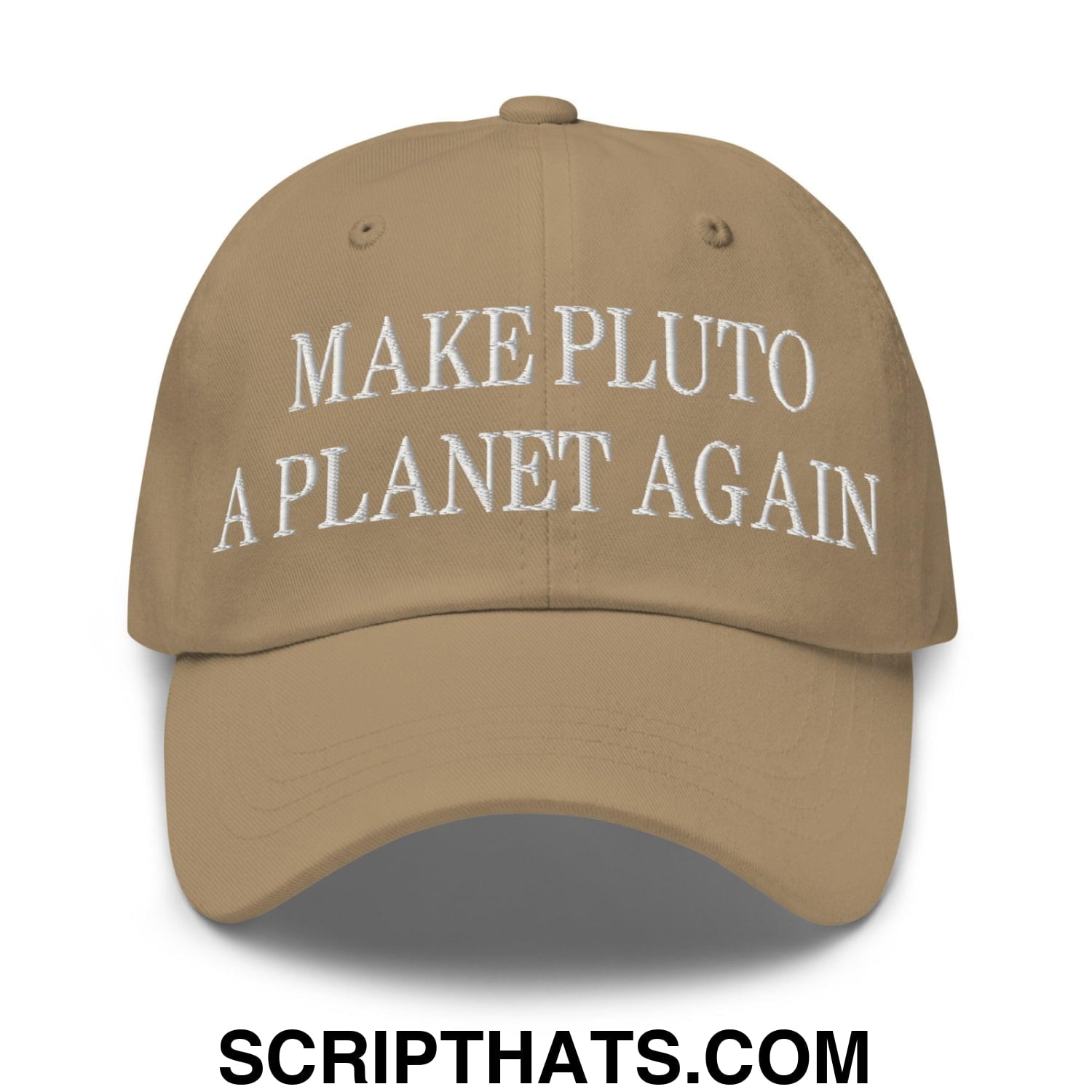 Make Pluto a Planet Again Embroidered Dad Hat Khaki