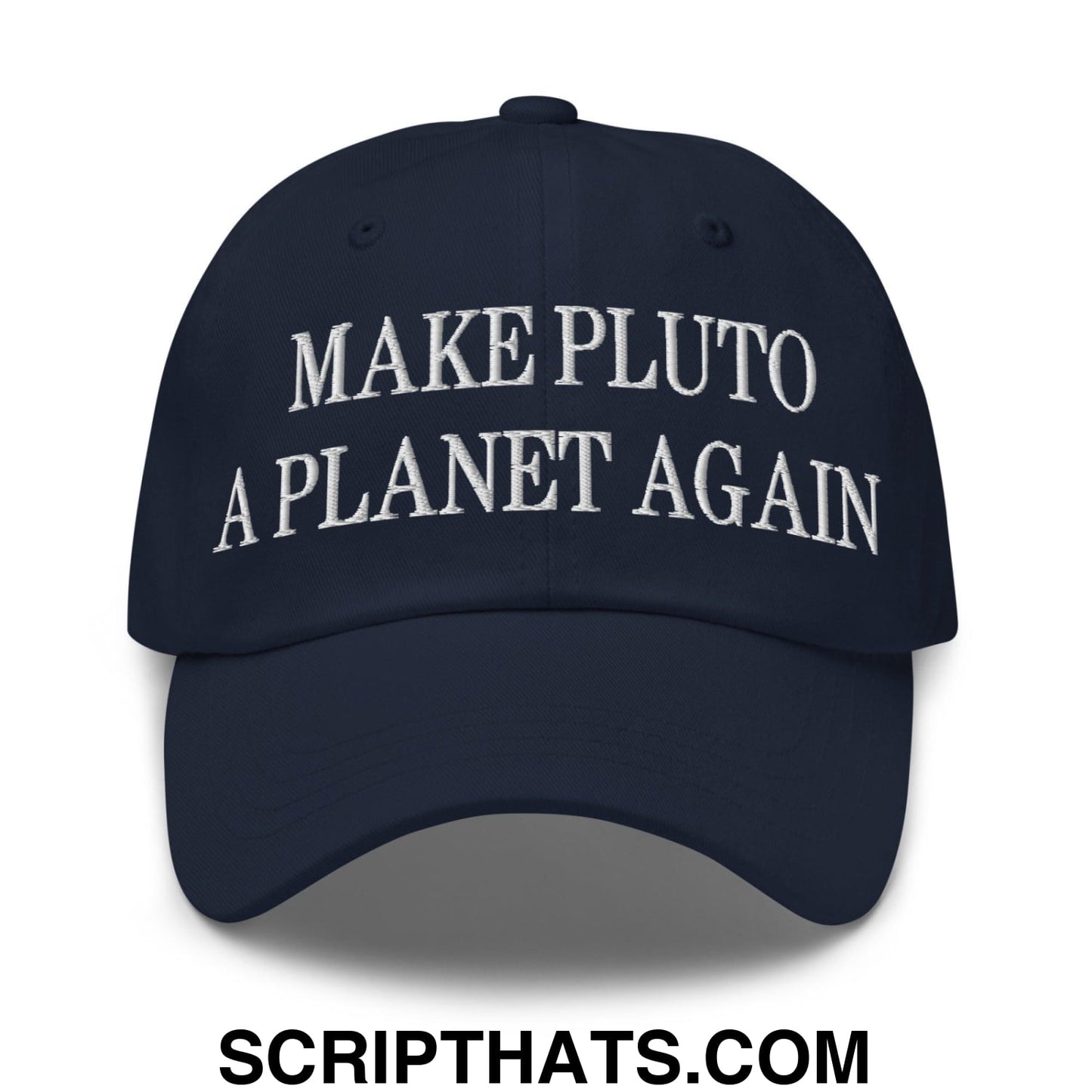 Make Pluto a Planet Again Embroidered Dad Hat Navy