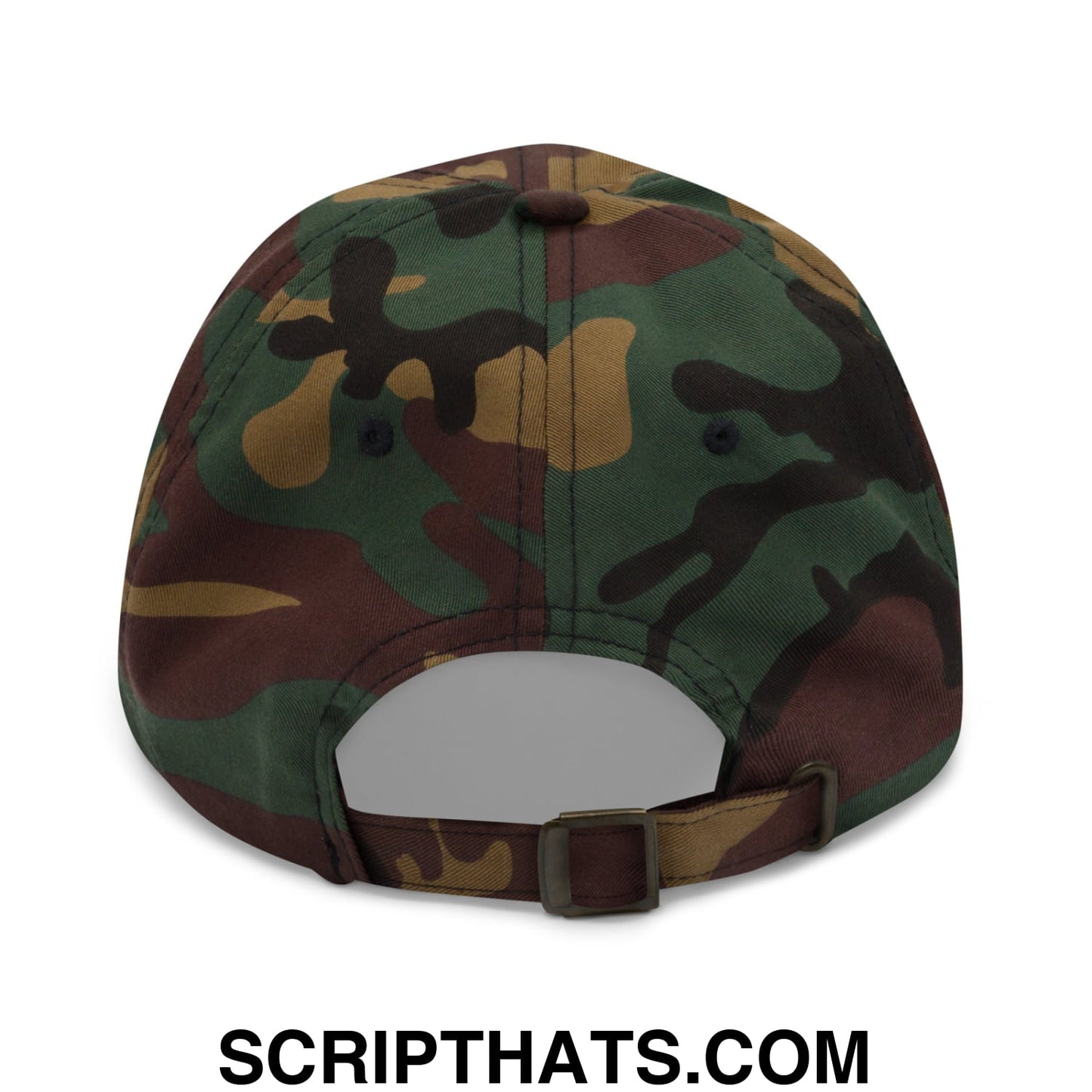 Make Politicians Afraid Again Embroidered Unstructured Dad Hat Green Camo