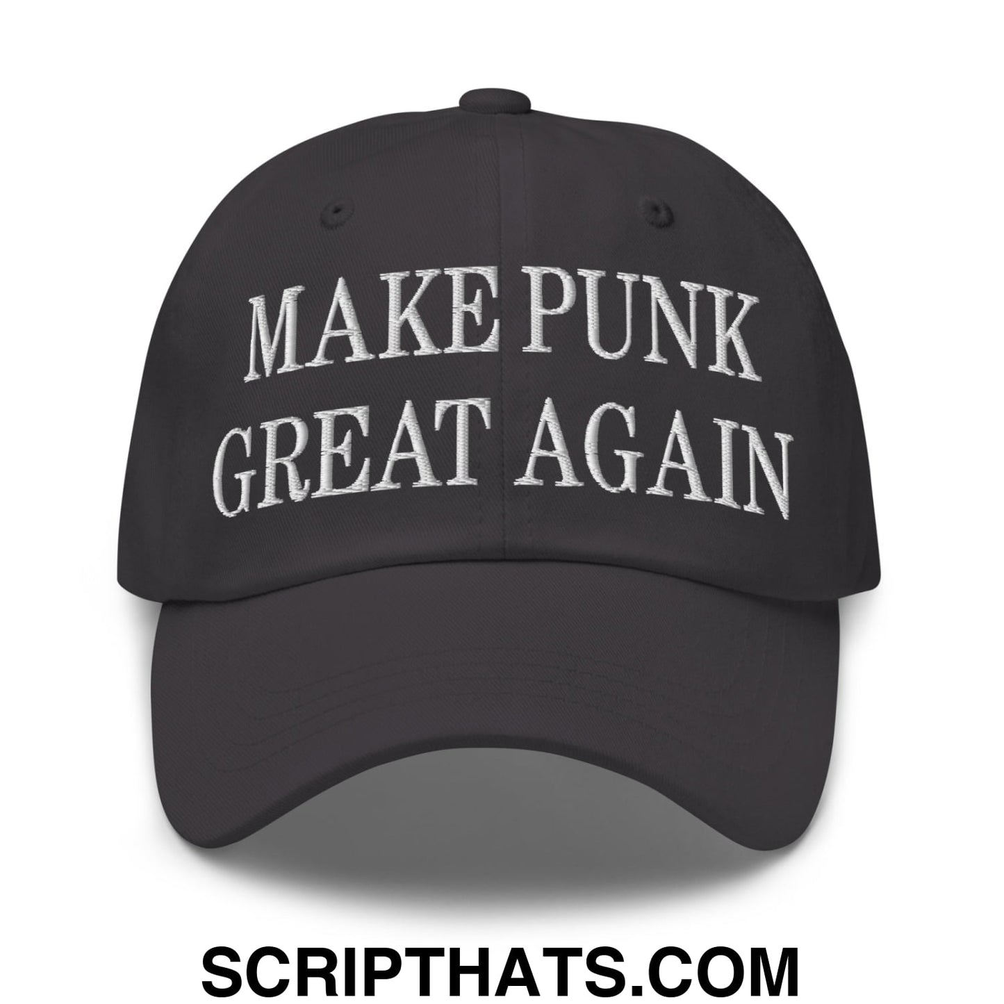 Make Punk Great Again Embroidered Unstructured Dad Hat Dark Grey
