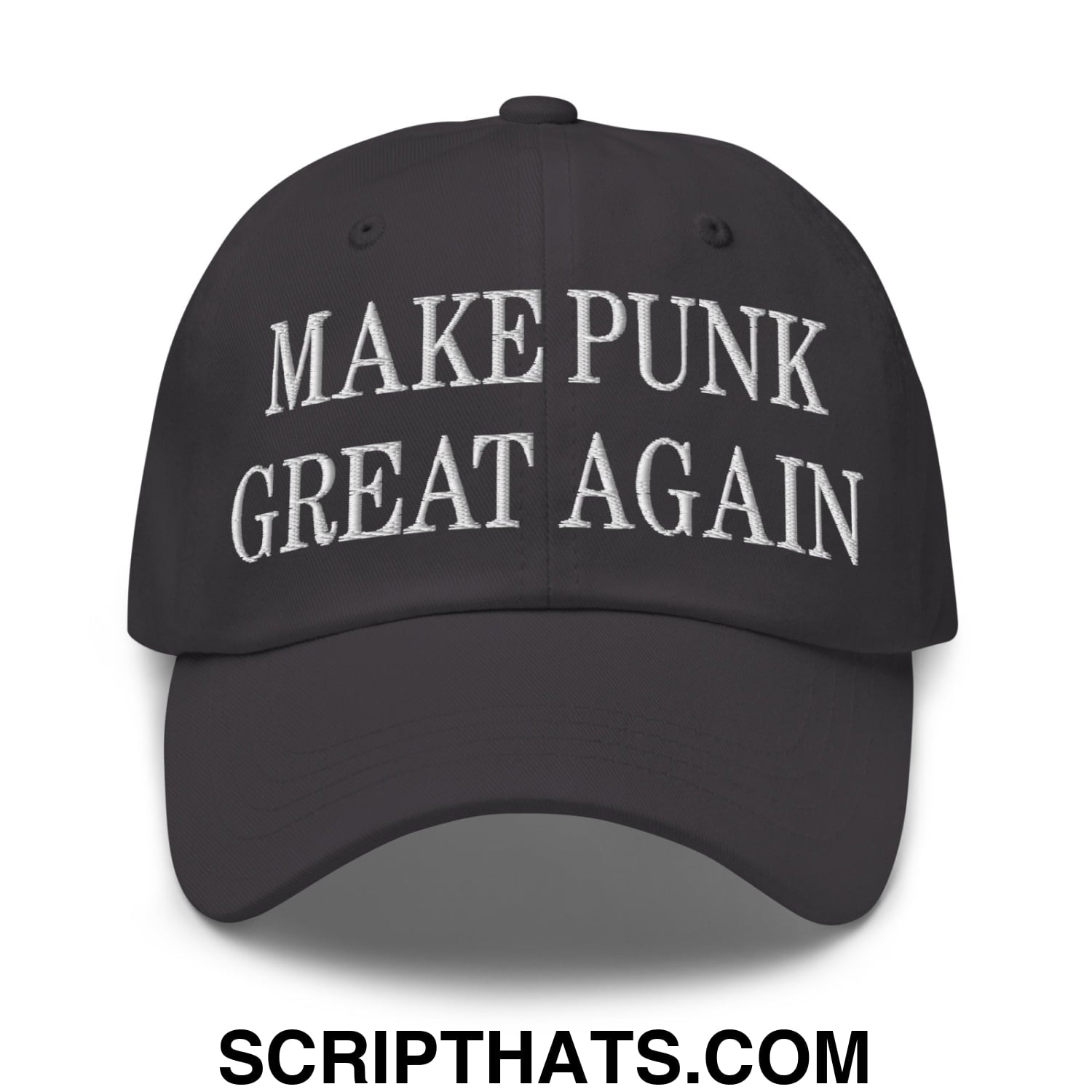 Make Punk Great Again Embroidered Unstructured Dad Hat Dark Grey