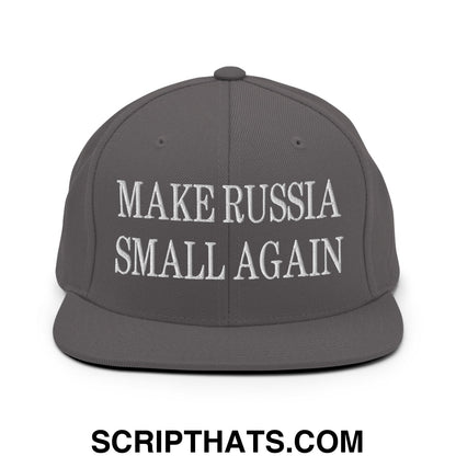 Make Russia Small Again Embroidered Flat Bill Brim Snapback Hat Dark Grey