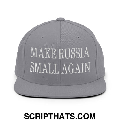Make Russia Small Again Embroidered Flat Bill Brim Snapback Hat Silver