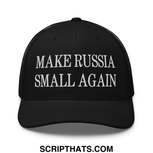 Make Russia Small Again Embroidered Mesh Trucker Hat Black