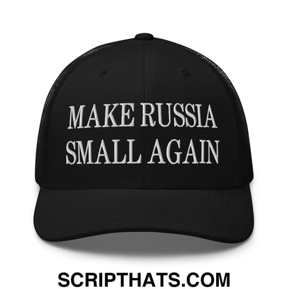 Make Russia Small Again Embroidered Mesh Trucker Hat Black