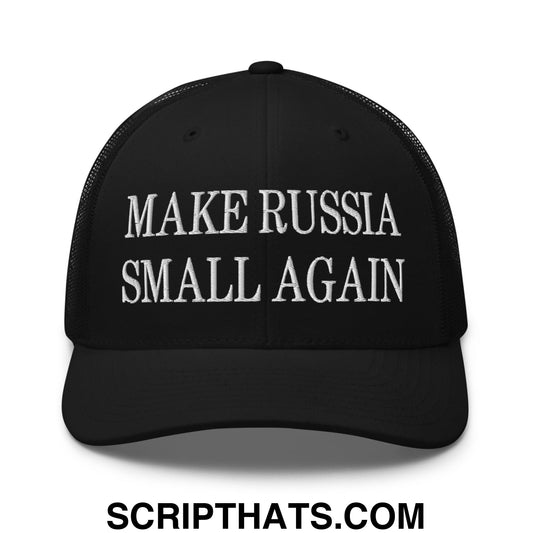 Make Russia Small Again Embroidered Mesh Trucker Hat Black