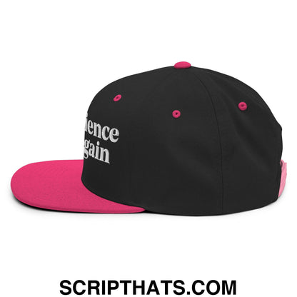 Make Science Great Again Embroidered Flat Bill Brim Snapback Hat Black Neon Pink