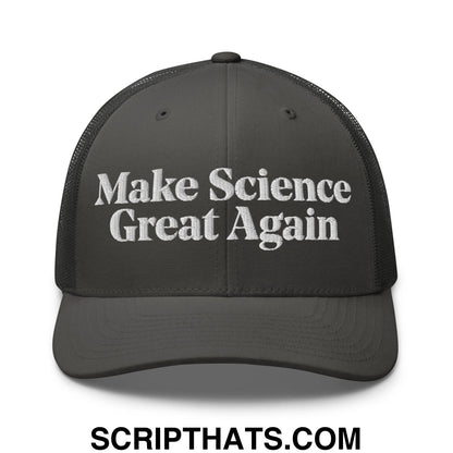 Make Science Great Again Embroidered Mesh Trucker Hat Charcoal