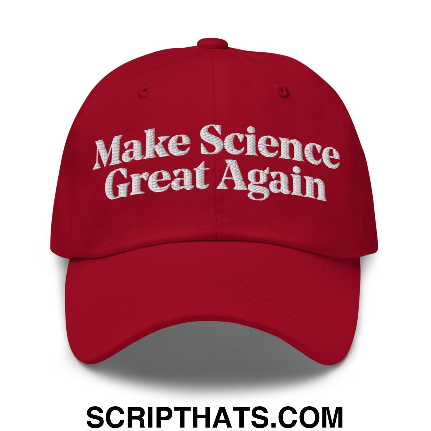 Make Science Great Again Embroidered Unstructured Dad Hat Cranberry