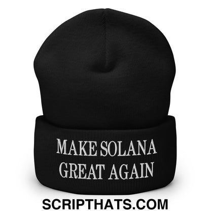 Make Solana Great Again Embroidered Cuffed Knit Beanie Black