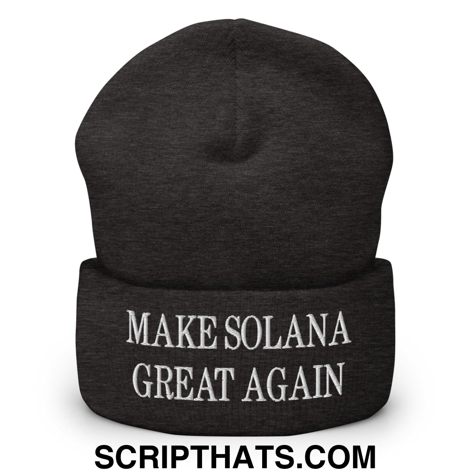Make Solana Great Again Embroidered Cuffed Knit Beanie Dark Grey