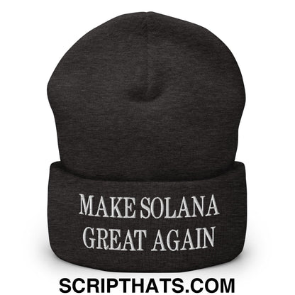 Make Solana Great Again Embroidered Cuffed Knit Beanie Dark Grey