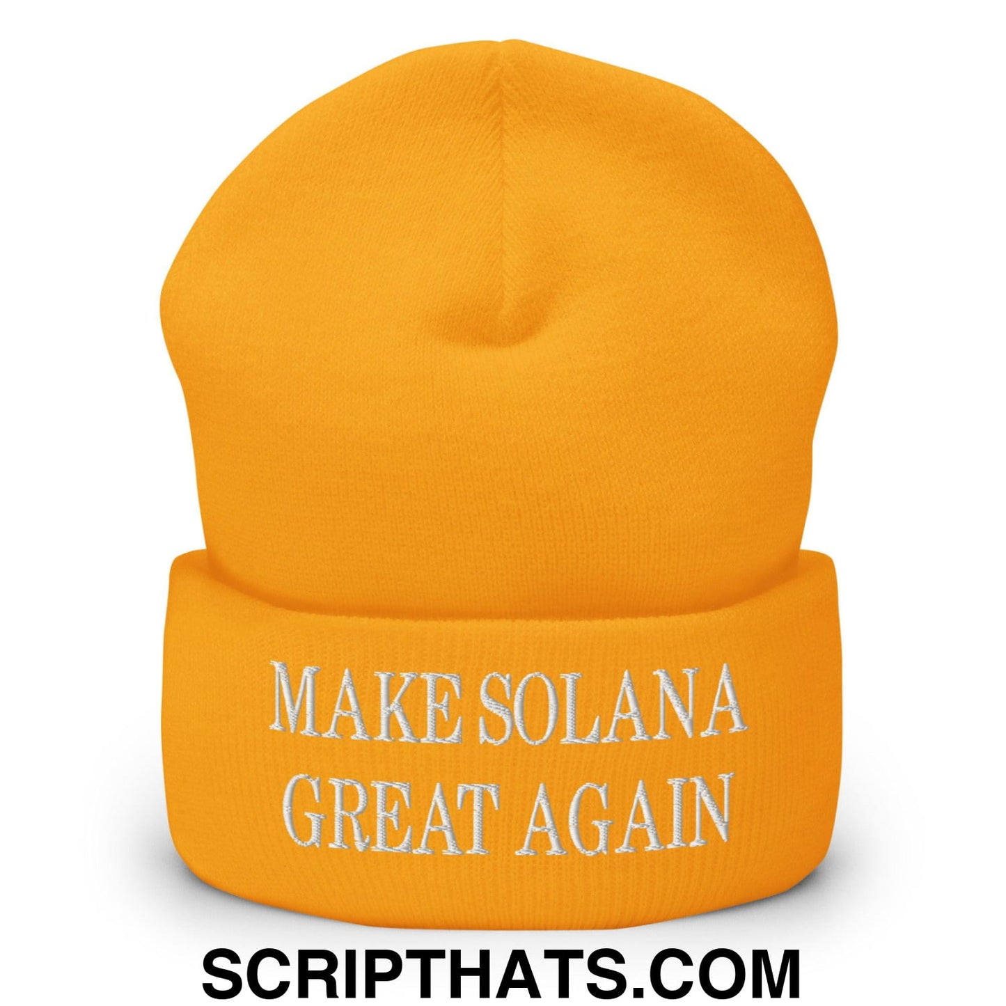 Make Solana Great Again Embroidered Cuffed Knit Beanie Gold
