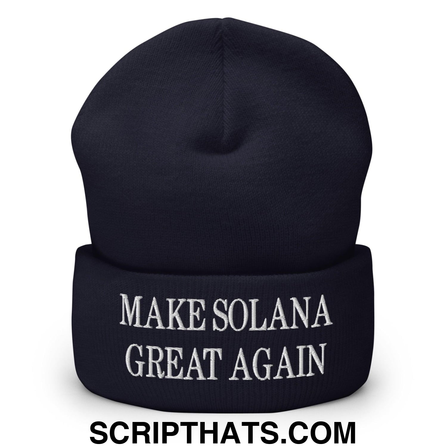 Make Solana Great Again Embroidered Cuffed Knit Beanie Navy