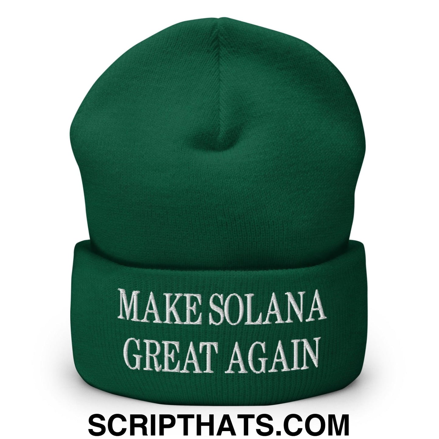 Make Solana Great Again Embroidered Cuffed Knit Beanie Spruce