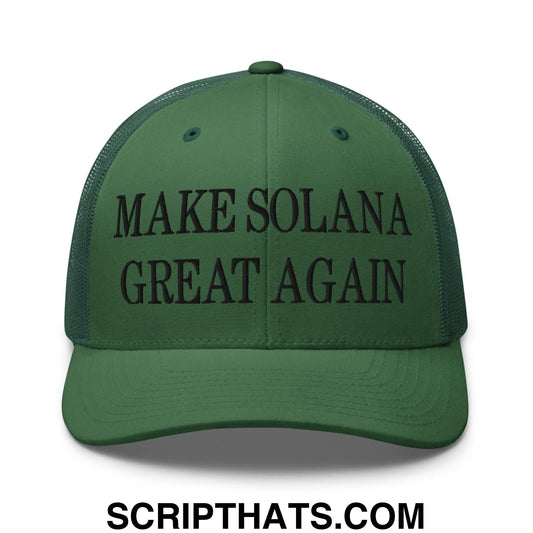 Make Solana Great Again Purple Pepe Embroidered Mesh Trucker Hat Default Title