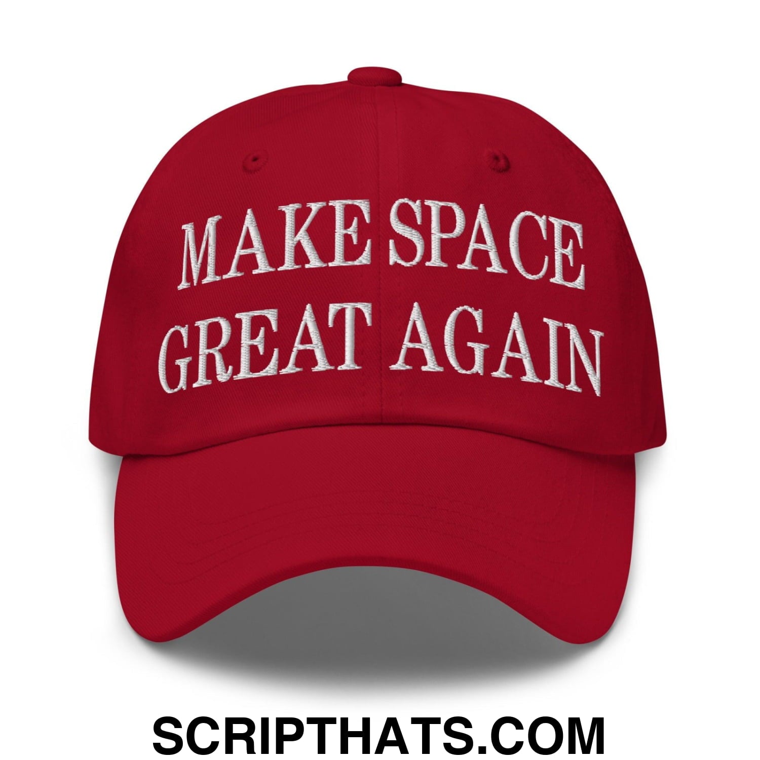 Make Space Great Again Embroidered Dad Hat Cranberry