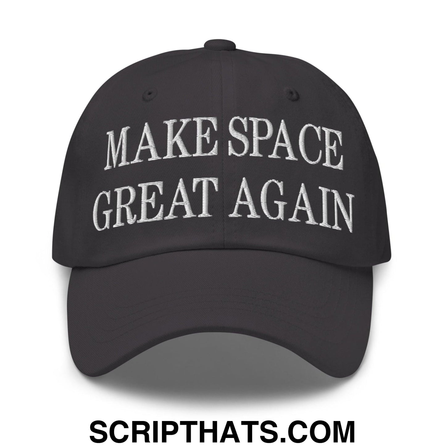 Make Space Great Again Embroidered Dad Hat Dark Grey