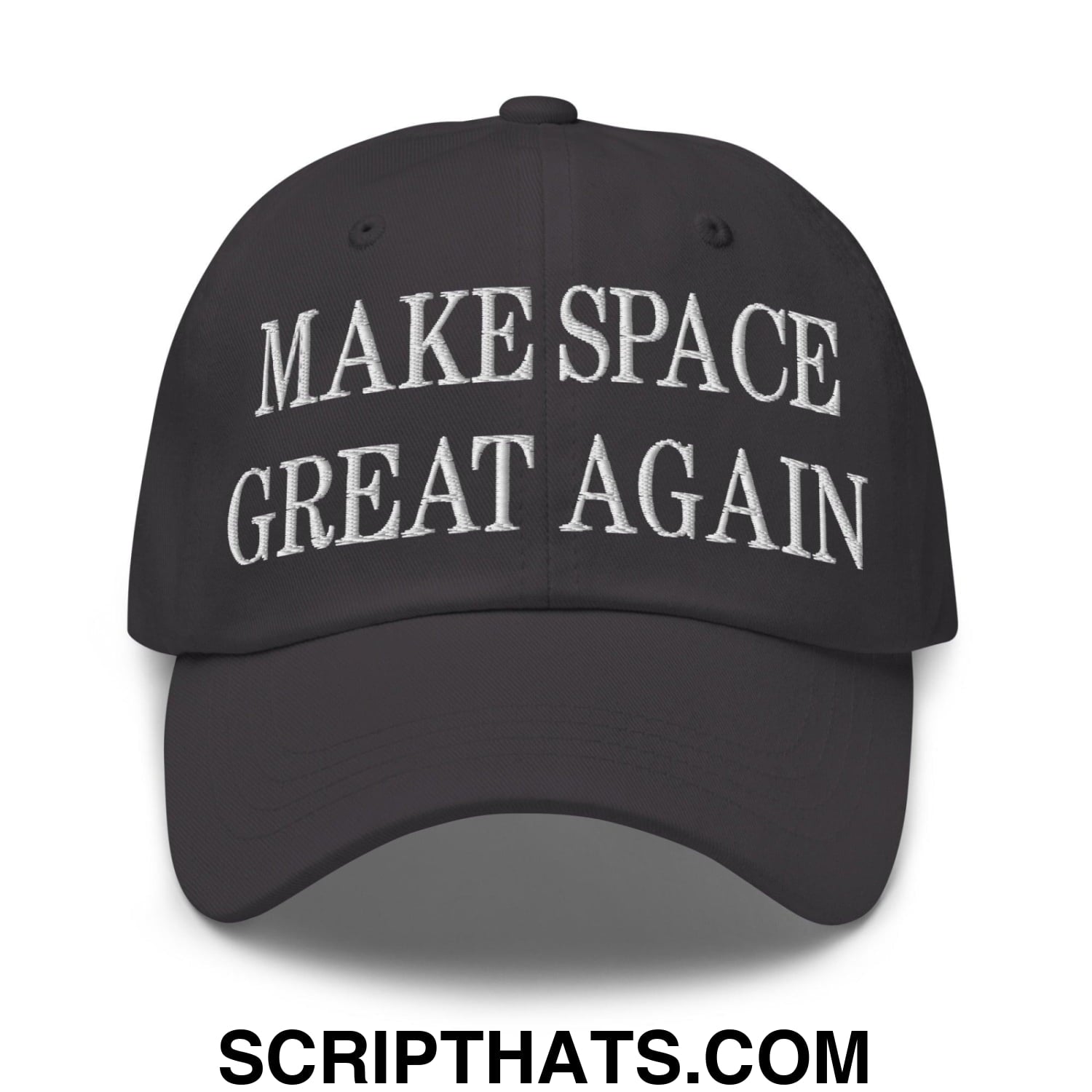 Make Space Great Again Embroidered Dad Hat Dark Grey