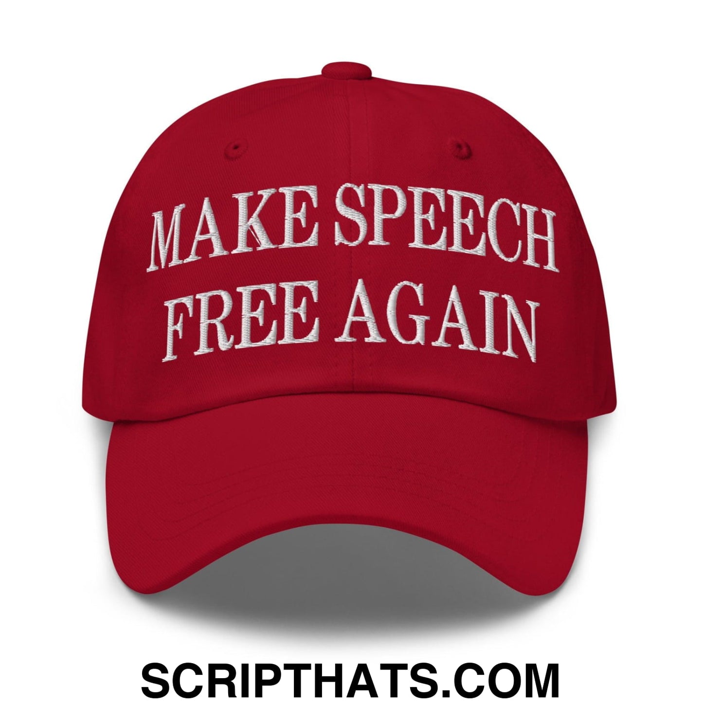 Make Speech Free Again Embroidered Dad Hat Cranberry