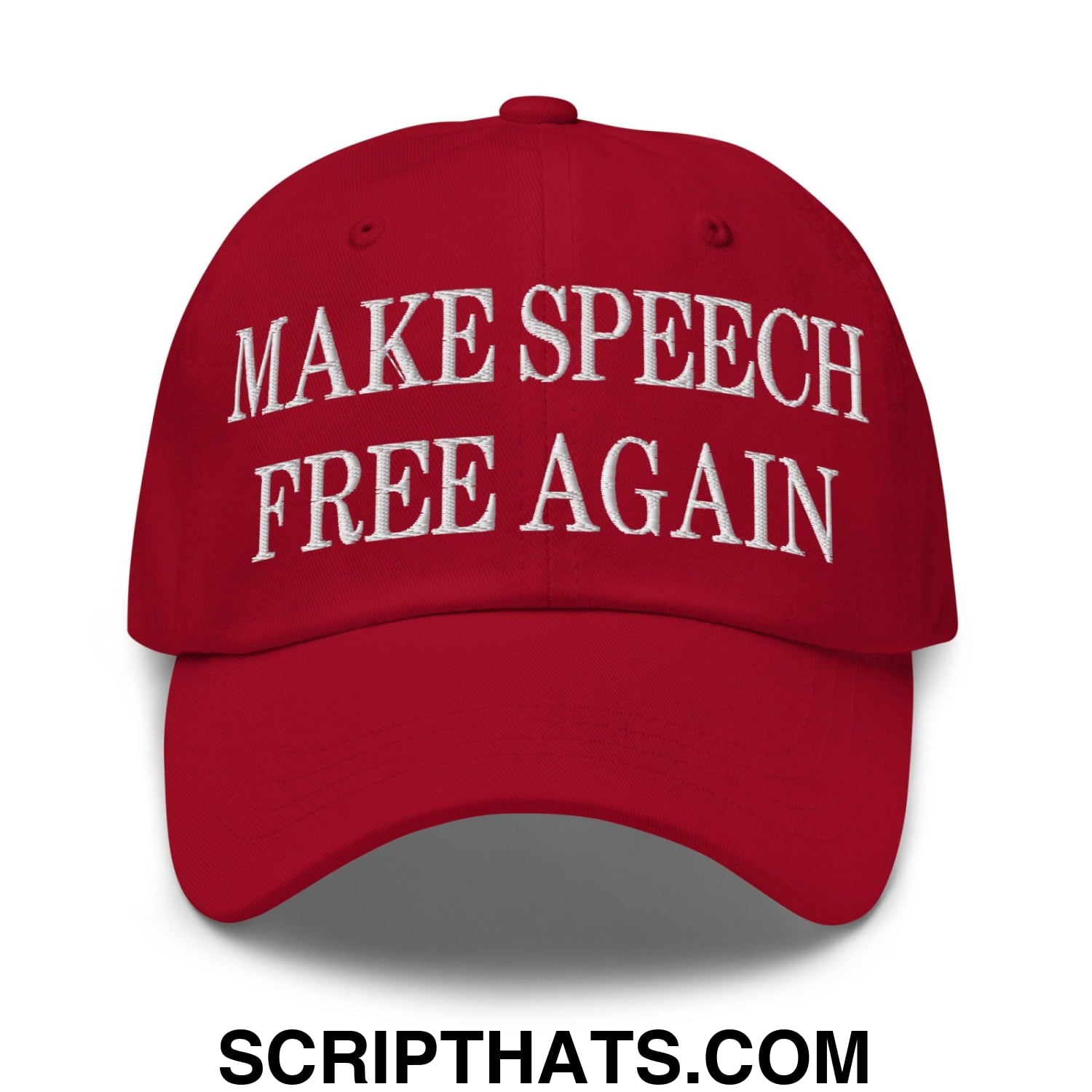 Make Speech Free Again Embroidered Dad Hat Cranberry