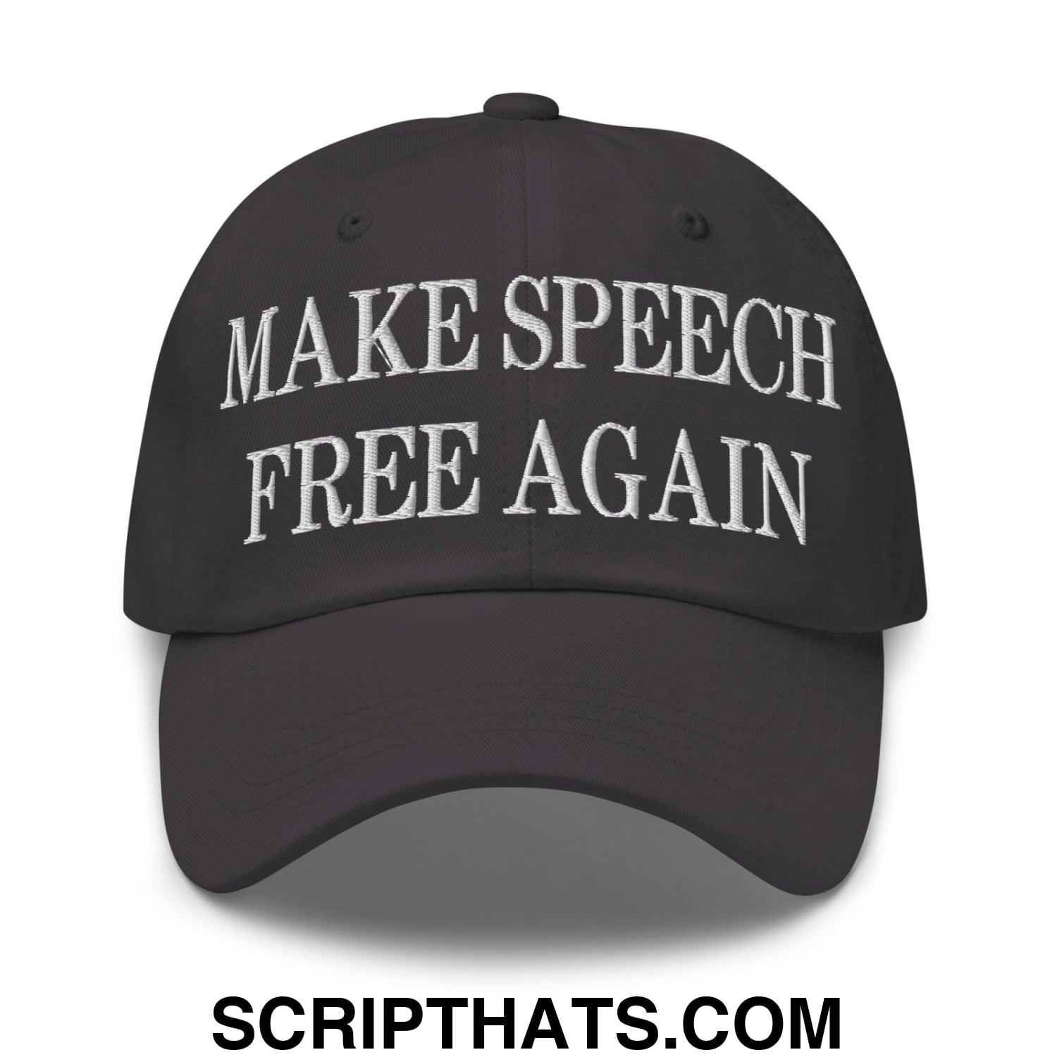 Make Speech Free Again Embroidered Dad Hat Dark Grey
