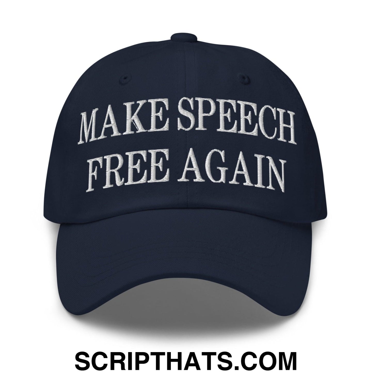 Make Speech Free Again Embroidered Dad Hat Navy