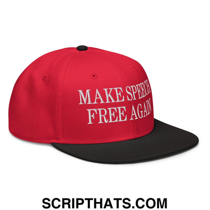 Make Speech Free Again High Crown Snapback Hat Gold Black Black
