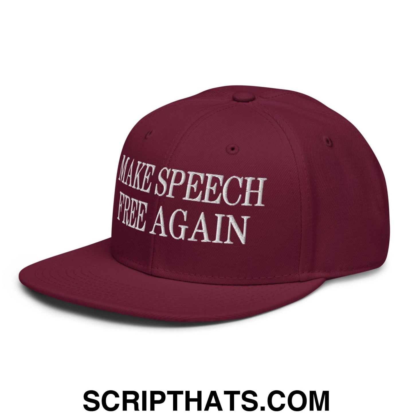 Make Speech Free Again High Crown Snapback Hat Gray Black Black